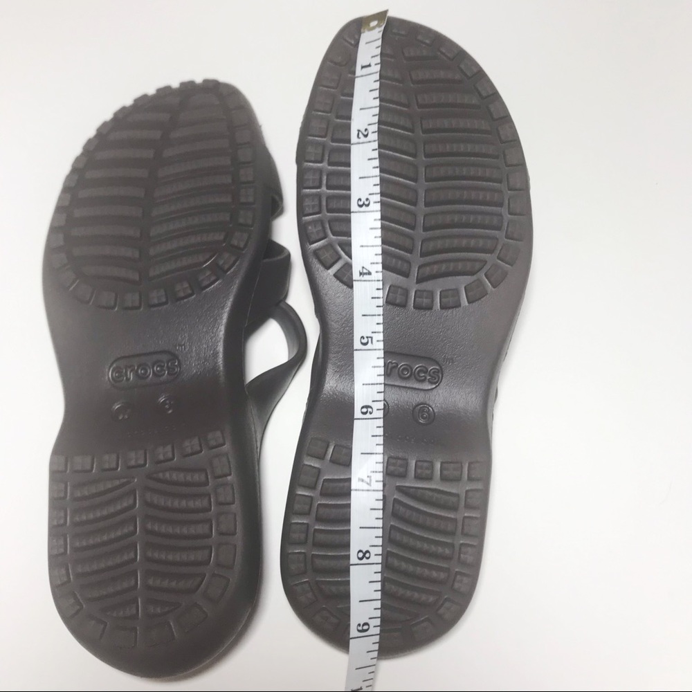 CROCS WOMEN MELEEN TWIST SANDALS SLIDES BROWN 6 - Picture 3 of 8